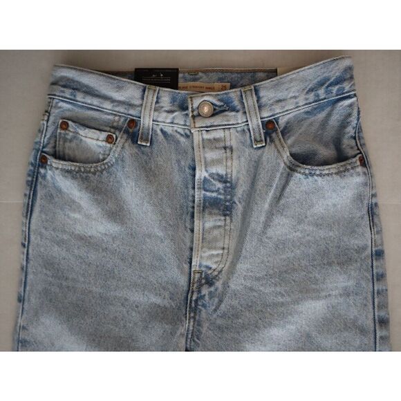 Levi's Premium Women's Sz 25 Blue Ribcage Straight Ankle Denim Jeans - Picture 3 of 8